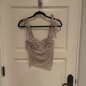 Hey Babe Silk Bustier Top